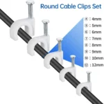 8mm Round White Cable Clips with Steel Nails - Image 6